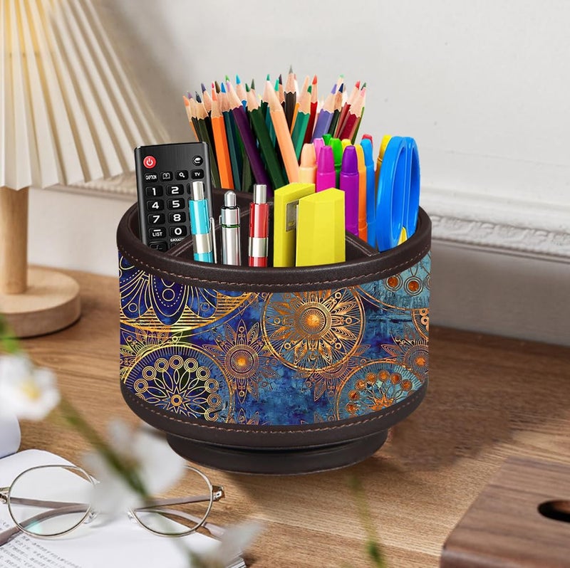 BIBELUN Pen Holder for Desk Organizers and Accessories  360 Swivel TV Remote Control Holder for Table  Nightstand Organizer Caddy for Office Supplies/ Media Controllers  Bedside Decorations for Living Room - Image 2